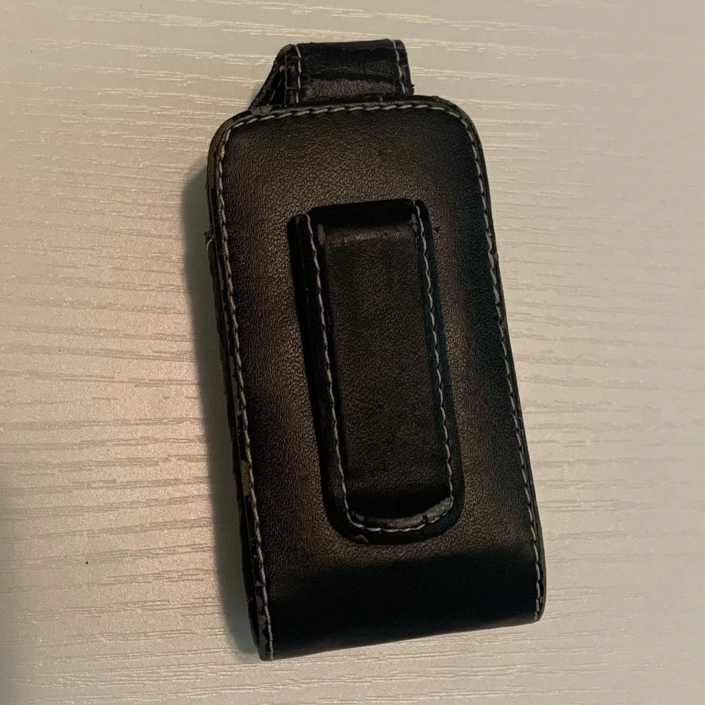 Samsonite Flip Phone Case Black Snap Closure Vintage Belt Clip On EUC